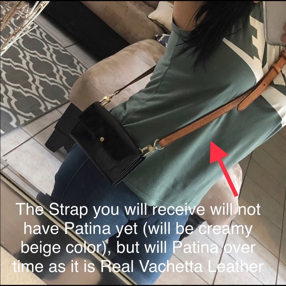 Louis Vuitton Vernis Wallet Chain Black Patent Leather Crossbody Revamp - Picture 7 of 8